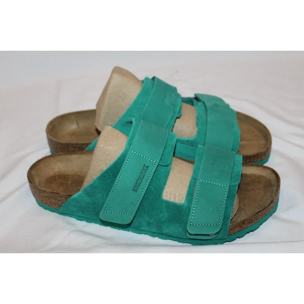 BIRKENSTOCK Uji Slide Sandal Digital Green Genuine Leather Men EU 42 REGULAR